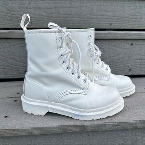 Dr Martens The Original Airwair 1460 Pascal Mono White Lace Up Boots